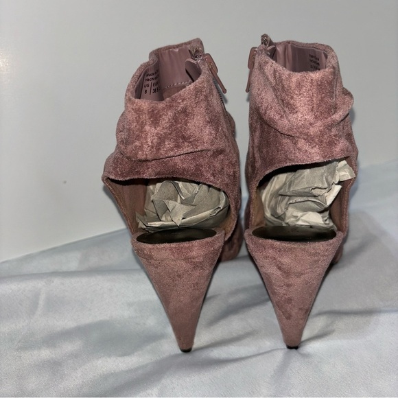 CALL IT SPRING Open Toe Heel Side Zip Suede Ankle Heel Booties Size 8 - Picture 7 of 11